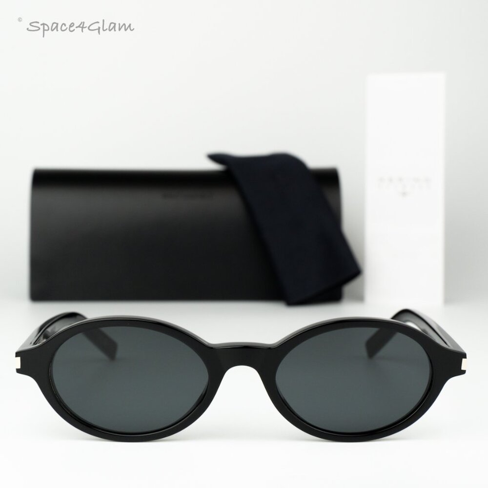 Saint Laurent Men Sunglasses Black Oval SL751 JEANNE 001 BRAND NEW - Picture 1 of 14